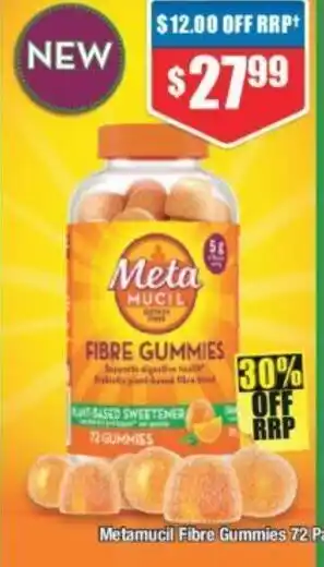Chemist Warehouse Metamucil Fibre Gummies 72 Pack offer
