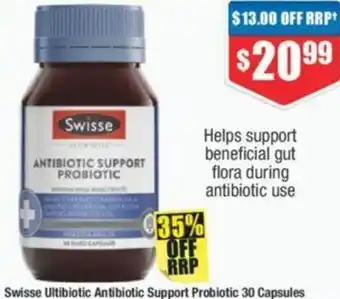 Swisse Ultibiotic Antibiotic Support Probiotic 30 Capsules