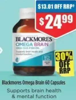 Chemist Warehouse Blackmores Omega Brain 60 Capsules offer