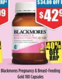 Chemist Warehouse Blackmores Pregnancy & Breast-Feeding Gold 180 Capsules offer
