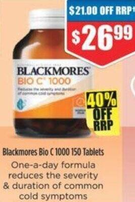 Chemist Warehouse Blackmores Bio C 1000 150 Tablets offer