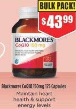 Chemist Warehouse Blackmores CoQ10 150mg 125 Capsules offer