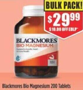 Chemist Warehouse Blackmores Bio Magnesium 200 Tablets offer