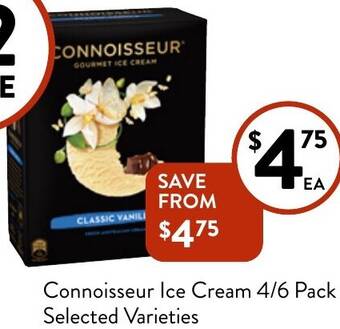 Foodworks Connoisseur Ice Cream 4/6 Pack offer