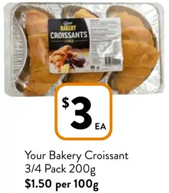 Your Bakery Croissant 3/4 Pack 200g