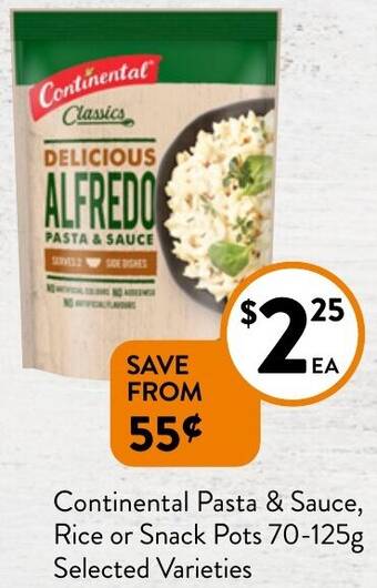 Foodworks Continental Pasta & Sauce, Rice or Snack Pots 70-125g offer