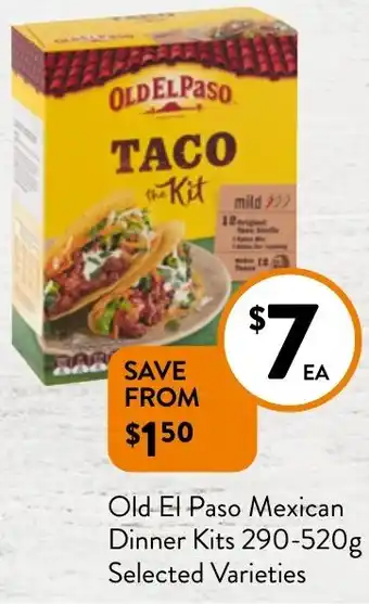 Old El Paso Mexican Dinner Kits 290-520g