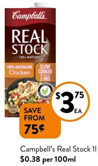 Foodworks Campbell's Real Stock 1l offer