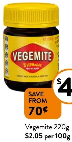 Foodworks Vegemite 220g offer