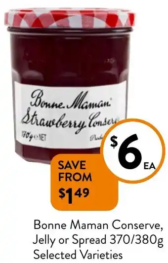 Bonne Maman Conserve, Jelly or Spread 370/380g