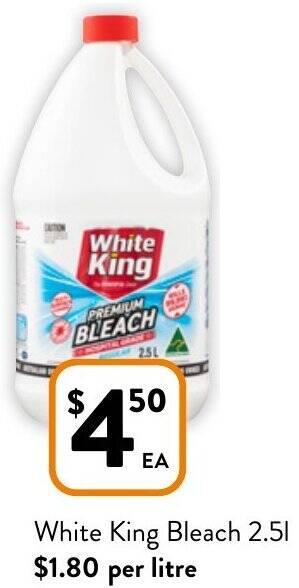 Foodworks White King Bleach 2.5l offer