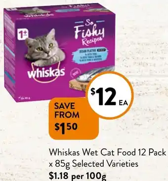 Whiskas Wet Cat Food 12 Pack x 85g