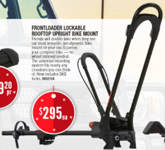 Opposite Lock FRONTLOADER LOCKABLE ROOFTOP UPRIGHT BIKE MOUNT offer