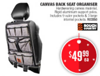 Opposite Lock CANVAS BACK SEAT ORGANISER offer