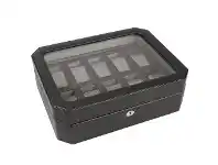Bevilles Jewellery Wolf Windsor 10 Piece Watch Box Black offer