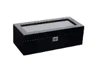 Bevilles Jewellery Wolf Savoy 5 Piece Watch Box Black offer