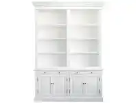 Ampuis 2-Bay Birch Timber Library Bookcase, White