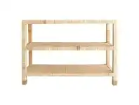 LivingStyles Palms Rattan Open Shelf Console Table, 125cm offer