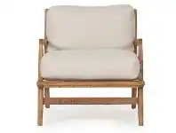 LivingStyles Olivia Teak Timber & Rattan Armchair with Cushion offer