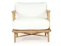 LivingStyles Ocea Oak Timber Armchair with Cushion offer
