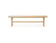 Malibu American Oak Timber Trestle Dining Bench, 216cm