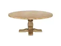 LivingStyles Newport Mindi Wood Round Pedestal Dining Table, 120cm offer