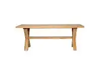 LivingStyles Malibu American Oak Timber Trestle Dining Table, 180cm offer