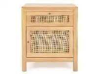 LivingStyles Laguna Wood & Rattan Bedside Table, Natural offer