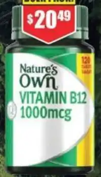 Chemist Warehouse Nature's Own VITAMIN B12 1000mcg offer