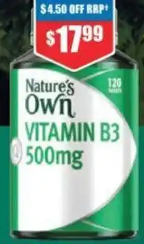 Chemist Warehouse Nature's Own VITAMIN B3 500mg offer