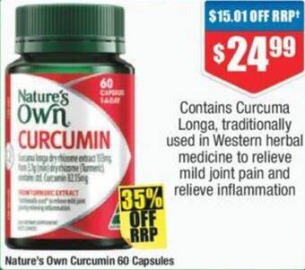 Chemist Warehouse Nature's Own Curcumin 60 Capsules offer