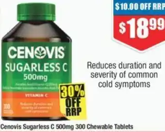 Cenovis Sugarless C 500mg 300 Chewable Tablets