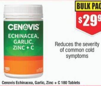 Chemist Warehouse Cenovis Echinacea, Garlic, Zinc + C 180 Tablets offer