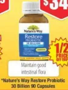 Nature's Way Restore Probiotic 30 Billion 90 Capsules