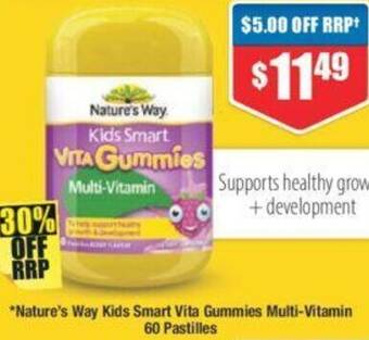 Chemist Warehouse Nature's Way Kids Smart Vita Gummies Multi-Vitamin 60 Pastilles offer