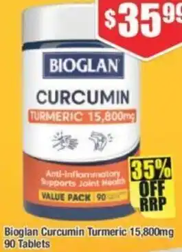 Bioglan Curcumin Turmeric 15,800mg 90 Tablets