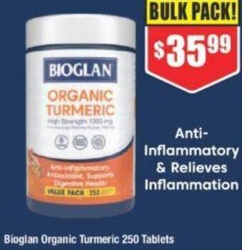 Chemist Warehouse Bioglan Organic Turmeric 250 Tablets offer