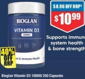 Chemist Warehouse Bioglan Vitamin D3 1000IU 250 Capsules offer