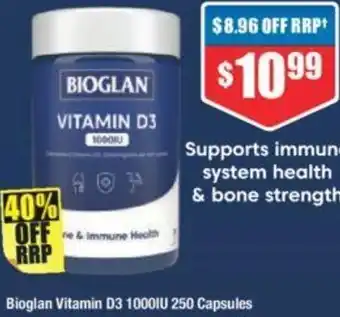 Chemist Warehouse Bioglan Vitamin D3 1000IU 250 Capsules offer