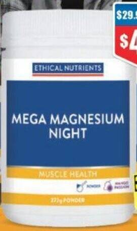 Chemist Warehouse Ethical Nutrients Mega Magnesium Night 272g Powder offer