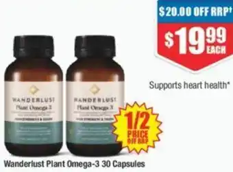 Chemist Warehouse Wanderlust Plant Omega-3 30 Capsules offer