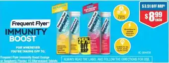 Frequent Flyer Immunity Boost Orange or Raspberry Flavour 15 Effervescent Tablets