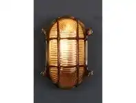 LivingStyles Bunker Metal & Glass Oval Wall Light, Antique Brass offer