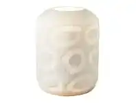 LivingStyles Monaco Hand Cut Art Glass Table Lamp, Small, Off White offer