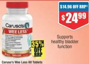 Chemist Warehouse Caruso's Wee Less 60 Tablets offer