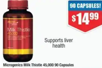 Chemist Warehouse Microgenics Milk Thistle 45,000 90 Capsules offer
