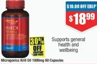 Chemist Warehouse Microgenics Krill Oil 1000mg 60 Capsules offer