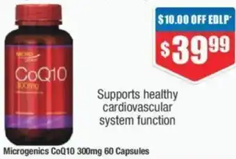 Chemist Warehouse Microgenics CoQ10 300mg 60 Capsules offer