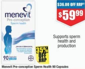 Chemist Warehouse Menevit Pre-conception Sperm Health 90 Capsules offer