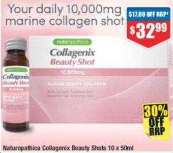 Chemist Warehouse Naturopathica Collagenix Beauty Shots 10 x 50ml offer